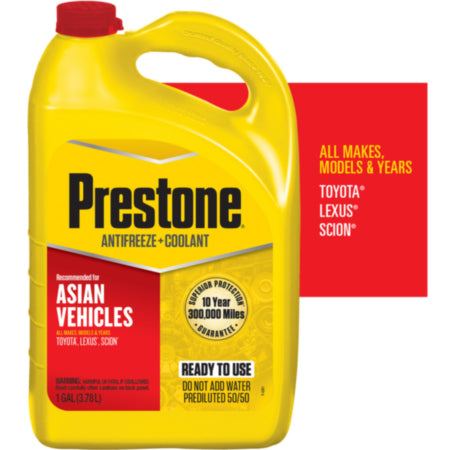 Prestone Asian Vehicles (Red) 50/50 Antifreeze / Coolant - Gallon