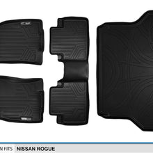 SMARTLINER Floor Mats Cargo Liner Set Black For Nissan Rogue No Hybrid 2014-2019