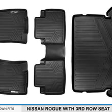 SMARTLINER Custom Floor Mats Cargo Liner Black Set For 14-2020 Rogue W/ 3rd Row