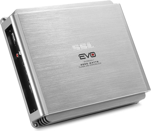 Sound Storm EVO2000.1 EVO 2000 Watt, 2 Ohm Stable Class A/B, Monoblock, MOSFET Car Amplifier with Remote Subwoofer Control