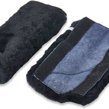 Andalus Authentic Sheepskin SeatBelt Cover, 2 Pack, Seat Belt Covers for Adults, Comfortable Driving, Genuine Natural Merino Wool (Black)