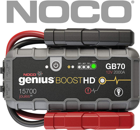 NOCO Boost HD GB70 2000 Amp 12V UltraSafe Lithium Jump Starter for up to 8L Gasoline Engines and 6L Diesel Engines