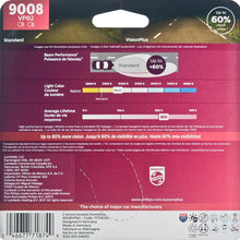 Philips 9008 VisionPlus Upgrade Headlight Bulb with up to 60% More Vision, 2 Pack