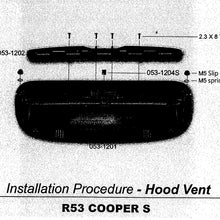 ATEX Painted Glossy Black Hood Scoop Tuning Vent for Mini Cooper R53 2001~2006
