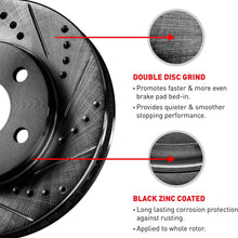 For Tucson, Elantra, Sportage Front Black Brake Rotors+Ceramic Brake Pads