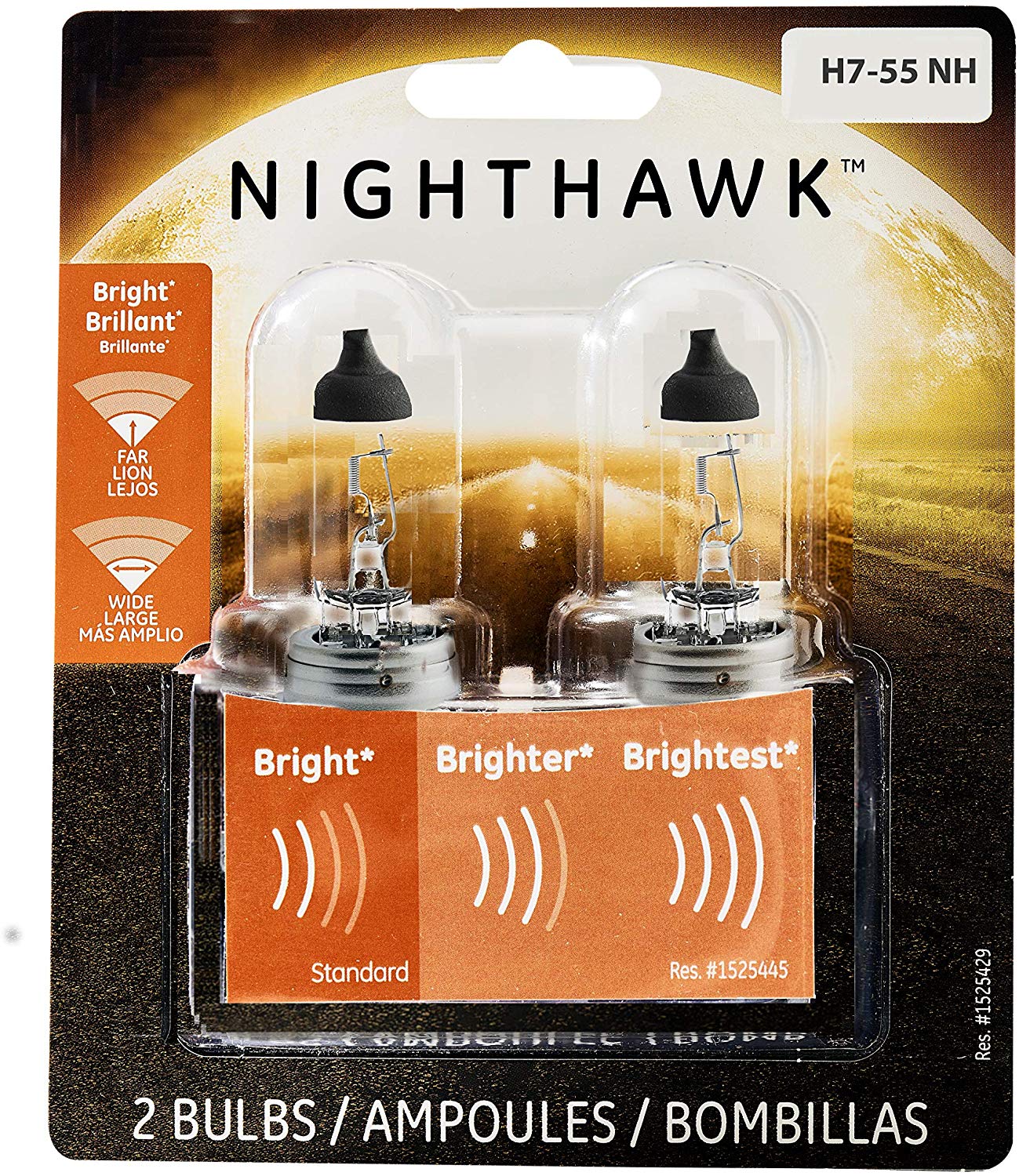 GE Lighting H7-55NH/BP2 Nighthawk Automotive Replacement Bulbs, 2-Pack