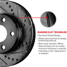 For Tucson, Elantra, Sportage Front Black Brake Rotors+Ceramic Brake Pads