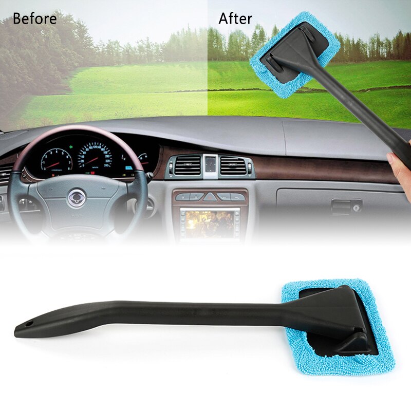 1pc Microfiber Auto Window Cleaner Long Handle Car Washable Car Brush Window Windshield Wiper Cleaner Car Cleaning Tool Dropship