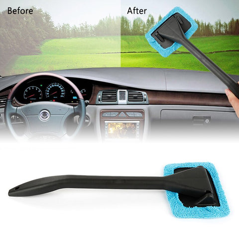 1pc Microfiber Auto Window Cleaner Long Handle Car Washable Car Brush Window Windshield Wiper Cleaner Car Cleaning Tool Dropship