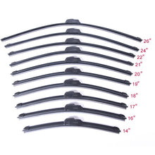 Car Windshield Wiper blades U-type Universal Soft Rubber Frameless Bracketless car wipers 14" 16" 17" 18" 19" 20" 21" 22" 24"26"