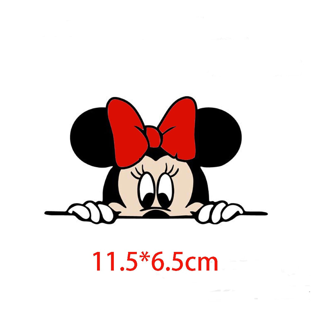 2 x Newest Mickey and Minnie Creative Auto Decal Cartoon Car Sticker Car Rear View Mirror Car Bumper Body Creative Pattern Vinyl