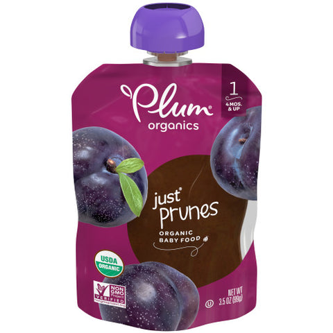 (6 Pouches) Plum Organics Stage 1 Just Fruit Prunes, 3.5oz