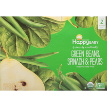 (8 Pouches) Happy Baby Organics Clearly Crafted Green Beans, Spinach & Pears Organic Baby Food Pouch, 4 Oz.