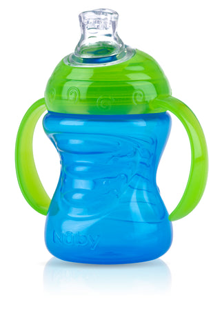 Nuby 1 Pk 8 ounce 2-Handle Silicone Spout Cup, Colors May Vary