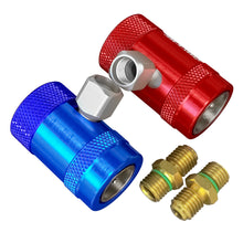 R1234YF Adapters Fittings High-Low Quick Coupler AC Car Air Conditioner Refrigeration Manifold Gauge Hose Connector, 1/4 inch SAE HVAC