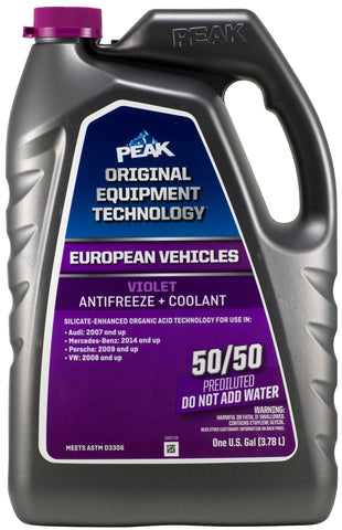 PEAK® ORIGINAL EQUIPMENT TECHNOLOGY Antifreeze + Coolant For European Vehicles - Violet