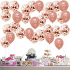 Rose Gold Confetti Balloons Decorations – Pack of 30, 12 Inch, Great for Bridal Shower Decorations, Birthday Party | Bridal Shower Balloons | Pre-filled Rose Gold Confetti Metallic Latex Balloons