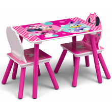 Disney Minnie Mouse 4-Piece Playroom Set by Delta Children – Includes Table and 2 Chair Set and 3-Shelf Playhouse Bookcase