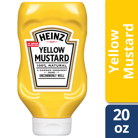 (3 Pack) Heinz Yellow Mustard, 20 oz Bottle