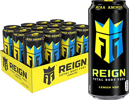 Reign Total Body Fuel, Lemon HDZ, Fitness & Performance Drink, 16 Fl Oz (Pack of 12)