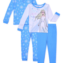 Frozen 2 Toddler Girl Long Sleeve Snug Fit Cotton Pajamas, 4pc Set
