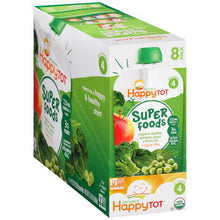 (8 Pouches) Happy Tots Organic Superfood, Broccoli, Spinach, Pea & Apple, 4.22 oz
