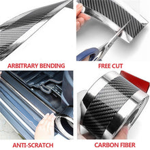 Car Stickers Carbon Fiber Vinyl Door Sill Protector Strip Trim Auto Accessories