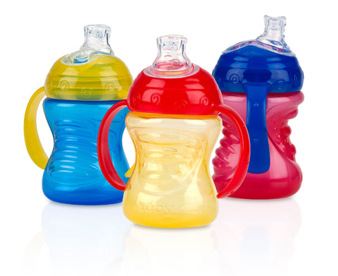 Nuby Grip N Sip Soft Spout Trainer Sippy Cup - 3 pack