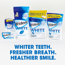 Trident White Sugar Free Gum, Peppermint Flavor, 3 Packs (48 Pieces Total)