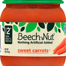 (10 Pack) Beech-Nut Stage 2, Sweet Carrots Baby Food, 4 oz Jar