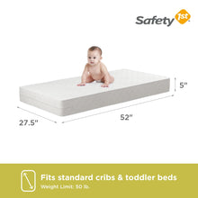 Safety 1st Grow with Me Dual Sided 2 in 1 Crib and Toddler Bed Mattress, White