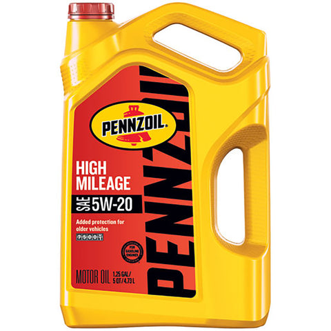 (3 Pack) Pennzoil 5W20 High Mileage Motor Oil, 5-quart container