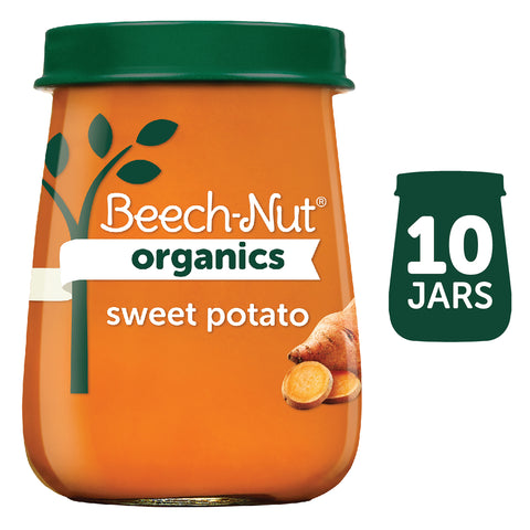 (10 Pack) Beech-Nut Organics Stage 1, Sweet Potato Baby Food, 4 oz Jar