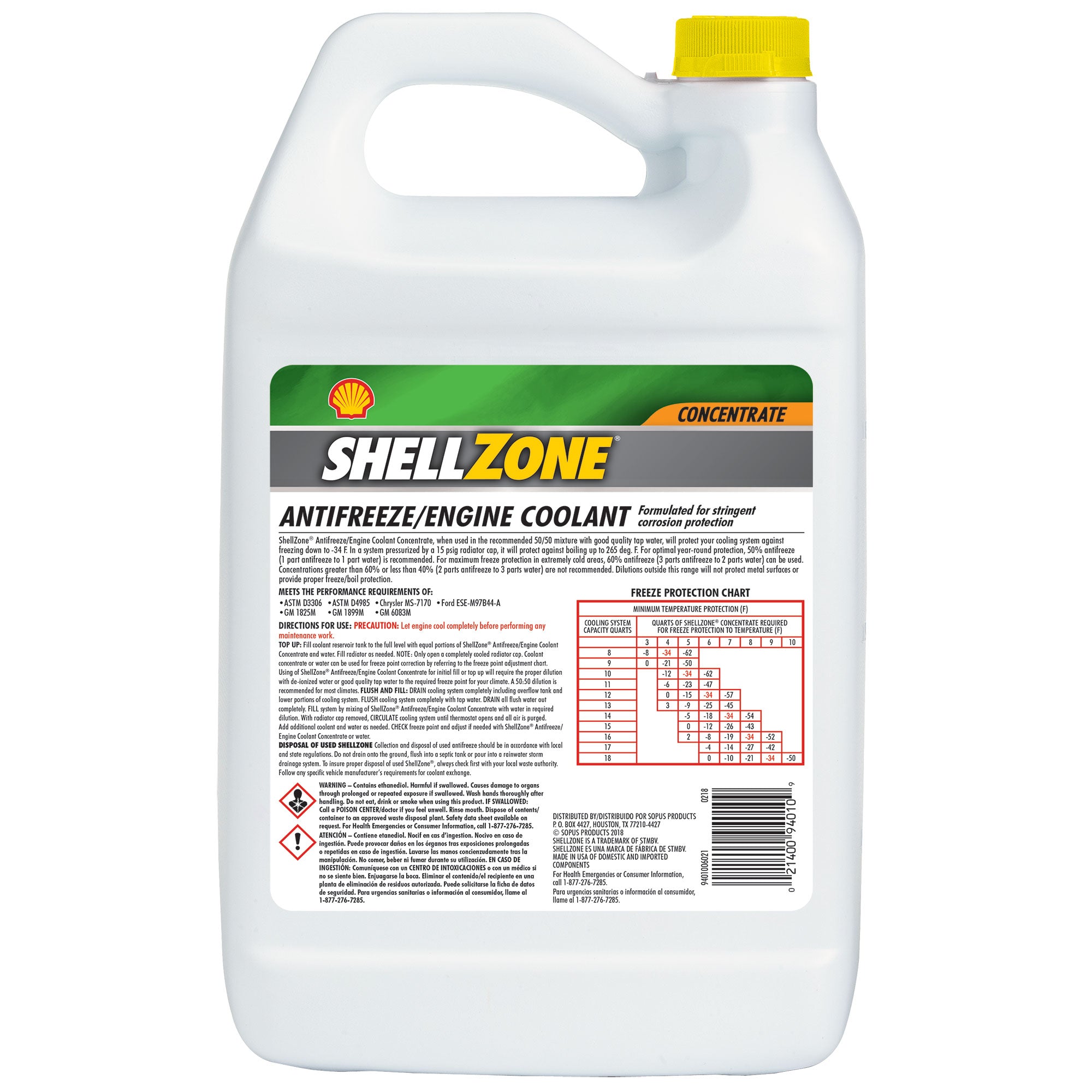 Shell Zone Antifreeze and Engine Coolant Concentrate - 1 Gallon