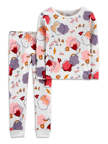 Little Planet Organic by Carter's Toddler Girls Long Sleeve Snug Fit Cotton Pajamas, 2pc Set