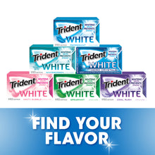 Trident White Sugar Free Gum, Peppermint Flavor, 3 Packs (48 Pieces Total)