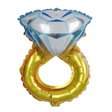 BalsaCircle 12" tall Diamond Engagement Shaped Wedding Ring Foil Balloon - Decorations Supplies Bachelorette Party SALE