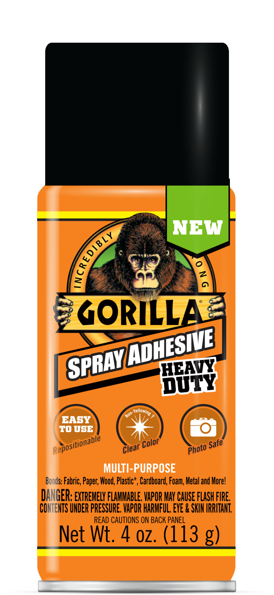 Gorilla Glue Clear Spray Adhesive, 4 Ounce Can