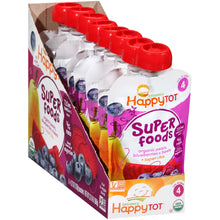 (8 Pouches) Happy Tot Superfoods, Stage 4, Organic Toddler Food, Pears, Blueberries & Beets + Super Chia, 4.22 oz