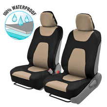 Motor Trend 3 Layer Waterproof Car Seat Covers - Modern Sideless Quick Install Auto Protection (Black & Gray)