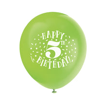 Latex Fun Happy 5th Birthday Balloons, Assorted, 12 in, 8ct