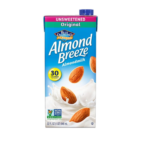 Almond Breeze Dairy Free Almondmilk, Unsweetened Original, 32 Ounce (Pack of 12)