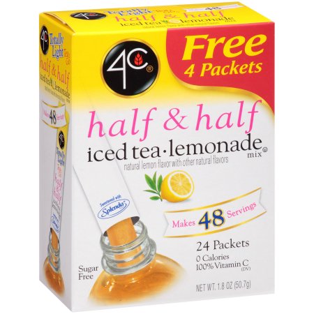 (6 Pack) 4C Totally Light Half, & Half Lemonade Iced Tea Mix, 1.5 Oz, 20 Packets, 1 Count