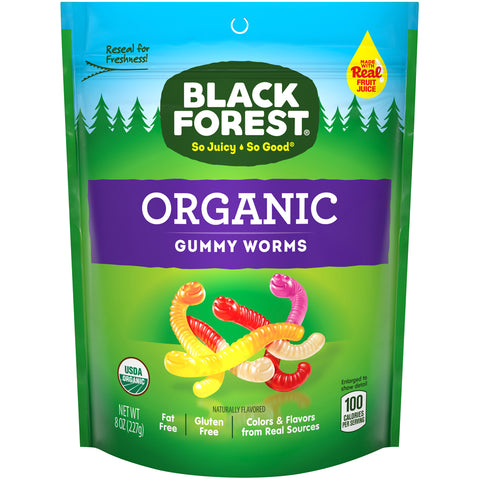 Black Forest Organic Gummy Worms Bag, 8 Oz (6 Count)