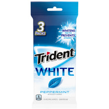 Trident White Sugar Free Gum, Peppermint Flavor, 3 Packs (48 Pieces Total)