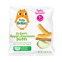 (6 Pack) Little Bellies Stage 1 Organic Apple and Cinnamon Puffs Baby Snacks, 0.42 oz Bag