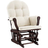Angel Line Windsor Glider and Ottoman, Espresso Finish and Beige Cushions