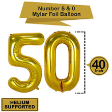 Gold 50th Birthday Decorations Kit – Large, Pack of 26 | Number 5 and 0 Party Balloons Supplies | Black Happy Birthday Banner | Perfect for 50 Years Old Décor