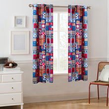 Your Zone Sports Patch Room Darkening Grommet Single Curtain Panel, Blue, 42" x 63"