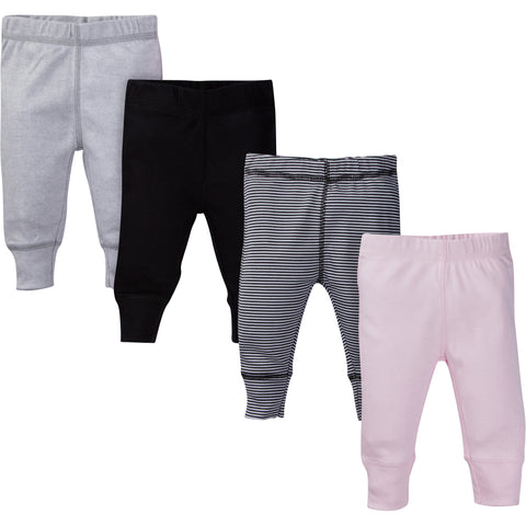 Gerber Baby Girl Assorted Active Pants, 4-Pack